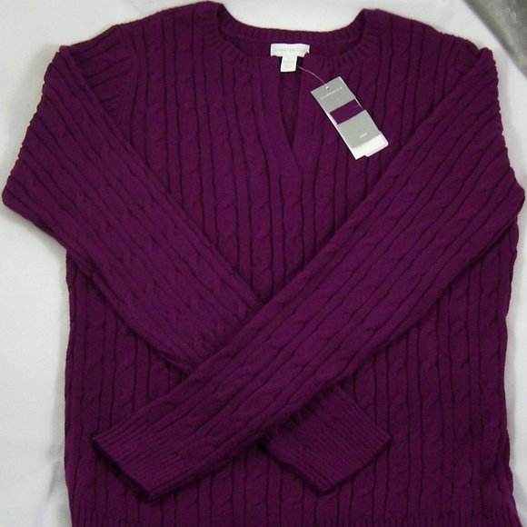 Charter Club Acai Berry Split-Neck Sweater - Picture 5 of 6